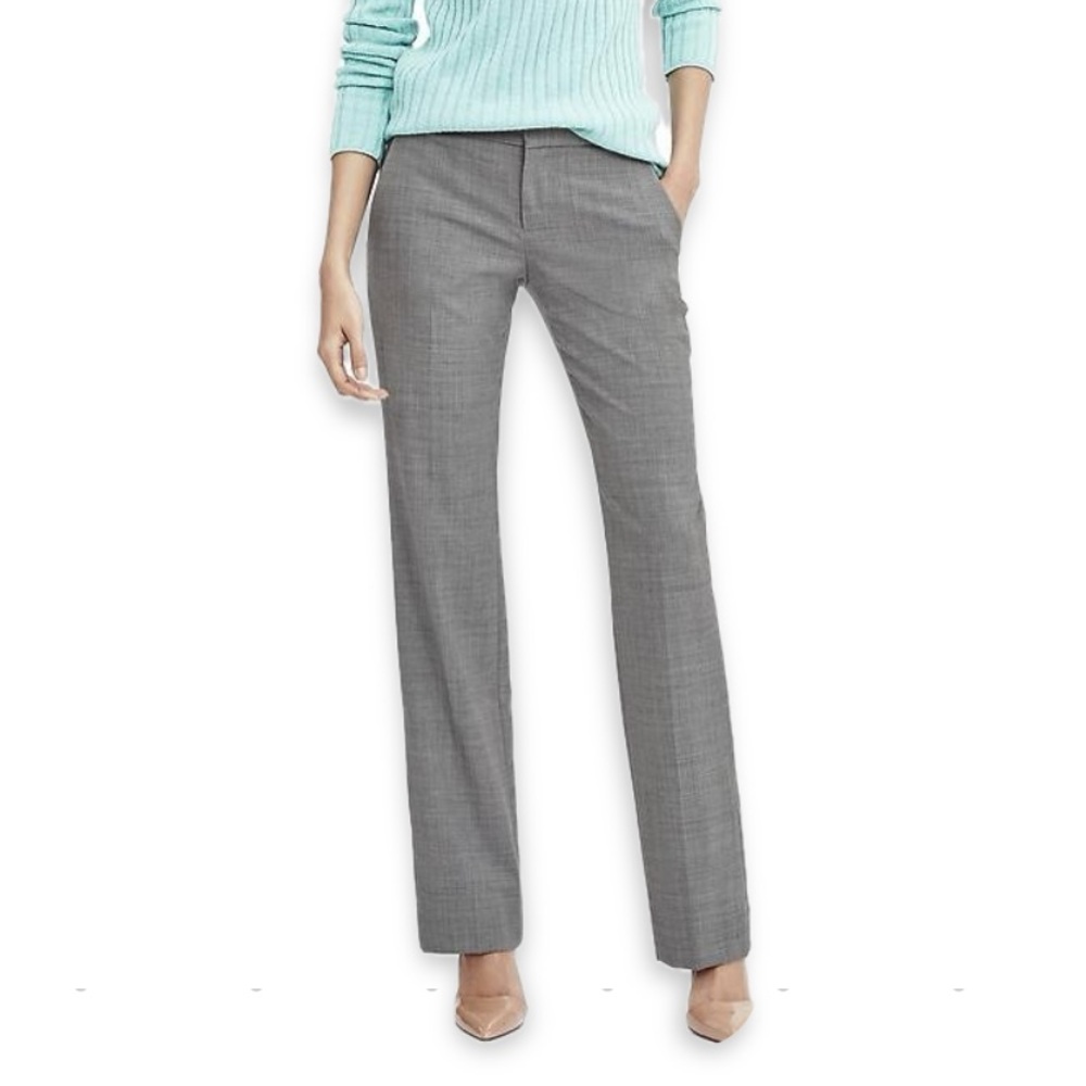 Banana Republic Light Gray Wide-Leg Trousers